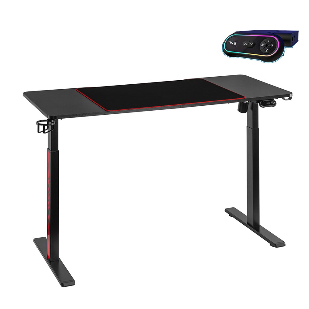 RGB Lighting Sit-Stand Gaming Desk with Creative Control Panel