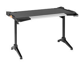 Deluxe RGB Lighting Gaming Desk with Steel Frame